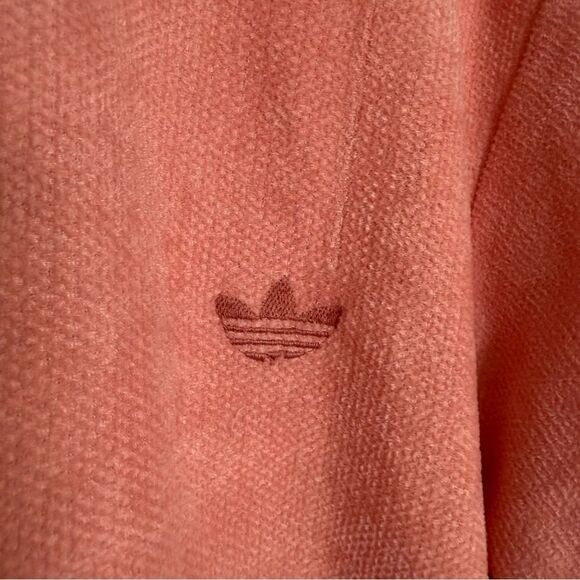 Vintage Adidas Ventex Sweatshirt Unisex Sz L ? Pink Velour Pullover Trefoil Logo - Picture 5 of 13